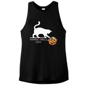 Cat Ladies For Kamala Harris Funny Trump Hair 2024 Trumpkin Ladies PosiCharge Tri-Blend Wicking Tank