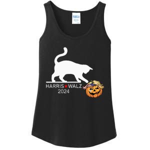 Cat Ladies For Kamala Harris Funny Trump Hair 2024 Trumpkin Ladies Essential Tank