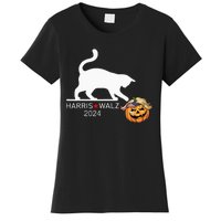 Cat Ladies For Kamala Harris Funny Trump Hair 2024 Trumpkin Women's T-Shirt