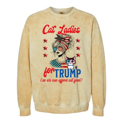 Cat Lady For Trump Funny Political Colorblast Crewneck Sweatshirt