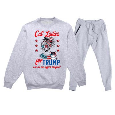 Cat Lady For Trump Funny Political Premium Crewneck Sweatsuit Set