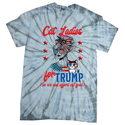 Cat Lady For Trump Funny Political Tie-Dye T-Shirt