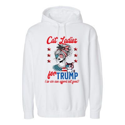 Cat Lady For Trump Funny Political Garment-Dyed Fleece Hoodie