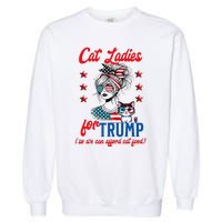 Cat Lady For Trump Funny Political Garment-Dyed Sweatshirt