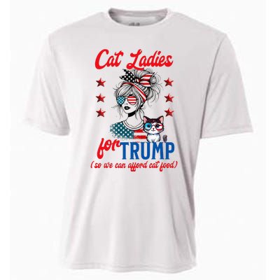 Cat Lady For Trump Funny Political Cooling Performance Crew T-Shirt