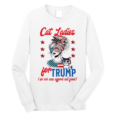 Cat Lady For Trump Funny Political Long Sleeve Shirt