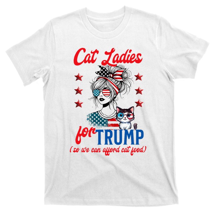 Cat Lady For Trump Funny Political T-Shirt