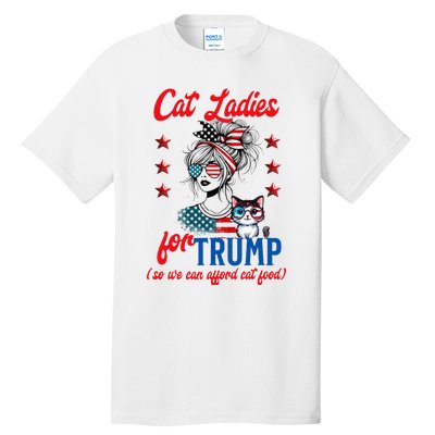 Cat Lady For Trump Funny Political Tall T-Shirt