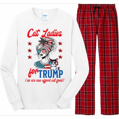 Cat Lady For Trump Funny Political Long Sleeve Pajama Set