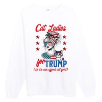 Cat Lady For Trump Funny Political Premium Crewneck Sweatshirt