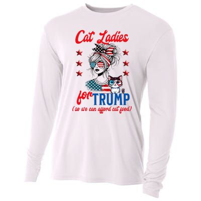 Cat Lady For Trump Funny Political Cooling Performance Long Sleeve Crew