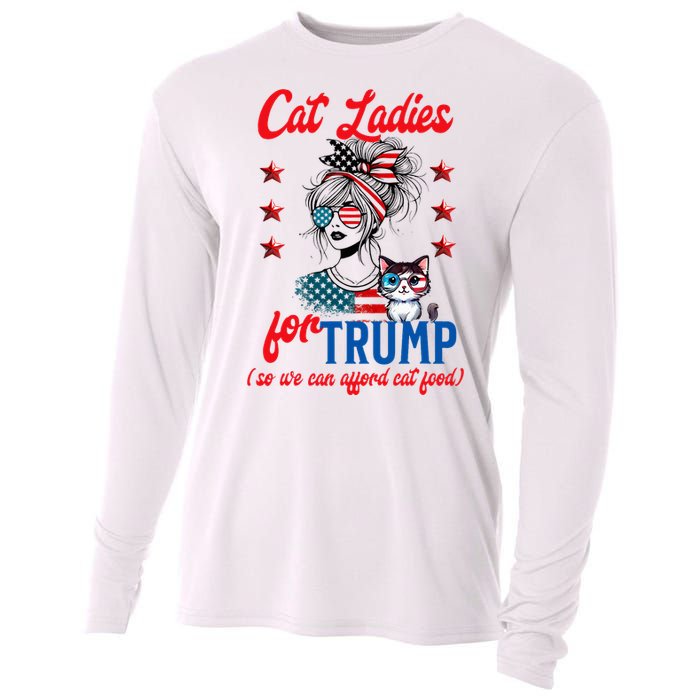 Cat Lady For Trump Funny Political Cooling Performance Long Sleeve Crew