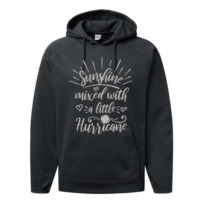 Country Life Fun Girl Sunshine Mixed With A Hurricane Performance Fleece Hoodie