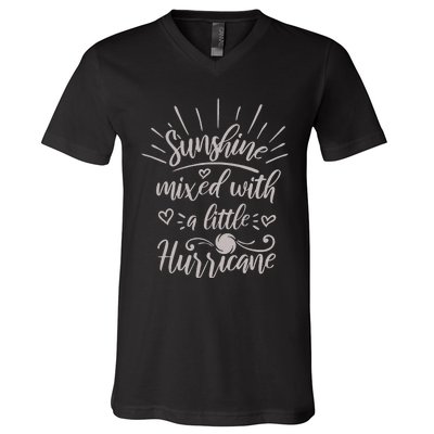 Country Life Fun Girl Sunshine Mixed With A Hurricane V-Neck T-Shirt