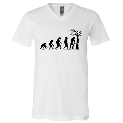 Cool Lumberjack For Women Logger Tree Cutter Arborist V-Neck T-Shirt