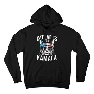 Cat Ladies For Kamala Funny Cat 2024 Hoodie