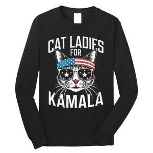 Cat Ladies For Kamala Funny Cat 2024 Long Sleeve Shirt