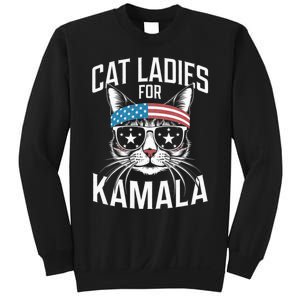 Cat Ladies For Kamala Funny Cat 2024 Sweatshirt