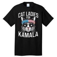 Cat Ladies For Kamala Funny Cat 2024 Tall T-Shirt