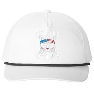 Cat Ladies For Kamala Funny Cat 2024 Snapback Five-Panel Rope Hat