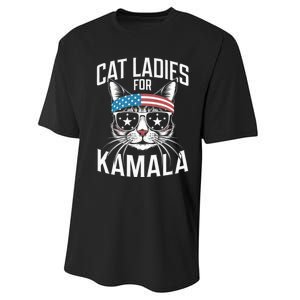 Cat Ladies For Kamala Funny Cat 2024 Performance Sprint T-Shirt