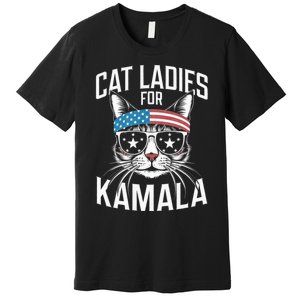 Cat Ladies For Kamala Funny Cat 2024 Premium T-Shirt