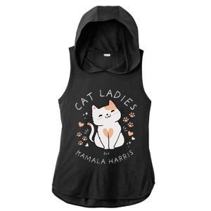 Cat Ladies For Kamala Harris Ladies PosiCharge Tri-Blend Wicking Draft Hoodie Tank