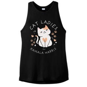 Cat Ladies For Kamala Harris Ladies PosiCharge Tri-Blend Wicking Tank