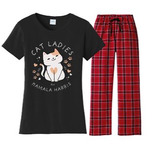 Cat Ladies For Kamala Harris Women's Flannel Pajama Set