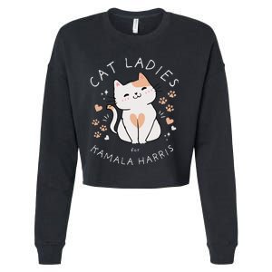 Cat Ladies For Kamala Harris Cropped Pullover Crew