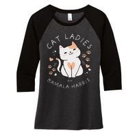 Cat Ladies For Kamala Harris Women's Tri-Blend 3/4-Sleeve Raglan Shirt