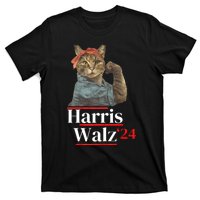 Cat Ladies For Kamala Walz Funny Cat 2024 President T-Shirt