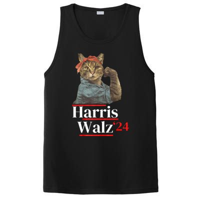 Cat Ladies For Kamala Walz Funny Cat 2024 President PosiCharge Competitor Tank