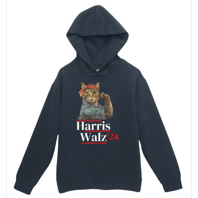 Cat Ladies For Kamala Walz Funny Cat 2024 President Urban Pullover Hoodie