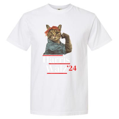 Cat Ladies For Kamala Walz Funny Cat 2024 President Garment-Dyed Heavyweight T-Shirt