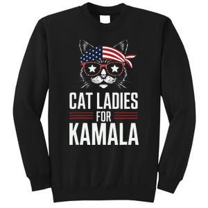 Cat Ladies For Kamala Funny Cat 2024 President Kamala Harris Sweatshirt