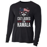 Cat Ladies For Kamala Funny Cat 2024 President Kamala Harris Cooling Performance Long Sleeve Crew