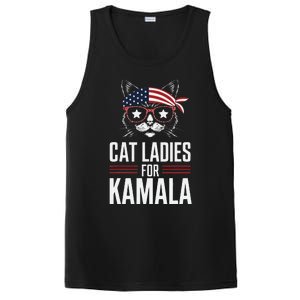 Cat Ladies For Kamala Funny Cat 2024 President Kamala Harris PosiCharge Competitor Tank