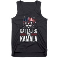 Cat Ladies For Kamala Funny Cat 2024 President Kamala Harris Tank Top