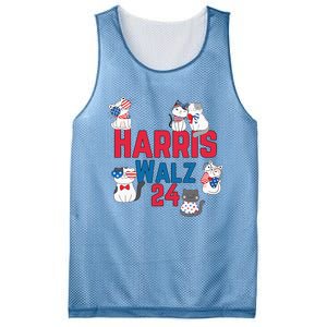 Cat Ladies For Harris Waltz 2024 Election Mesh Reversible Basketball Jersey Tank