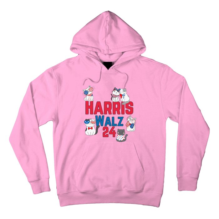 Cat Ladies For Harris Waltz 2024 Election Hoodie