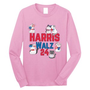 Cat Ladies For Harris Waltz 2024 Election Long Sleeve Shirt