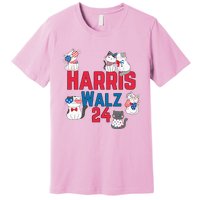 Cat Ladies For Harris Waltz 2024 Election Premium T-Shirt