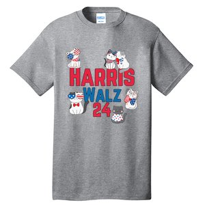 Cat Ladies For Harris Waltz 2024 Election Tall T-Shirt