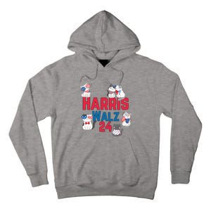 Cat Ladies For Harris Waltz 2024 Election Tall Hoodie