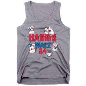 Cat Ladies For Harris Waltz 2024 Election Tank Top