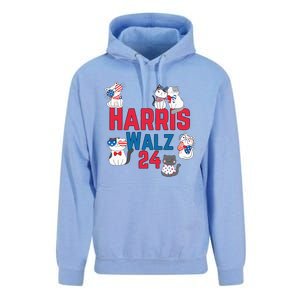 Cat Ladies For Harris Waltz 2024 Election Unisex Surf Hoodie