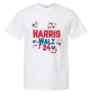 Cat Ladies For Harris Waltz 2024 Election Garment-Dyed Heavyweight T-Shirt