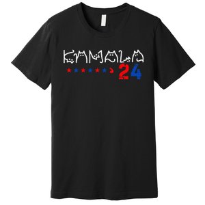 Cat Ladies For Kamala Cat 2024 President Kamala Harris Premium T-Shirt