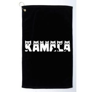 Cat Ladies For Kamala Cat Typography Alphabet Cute Premium Platinum Collection Golf Towel